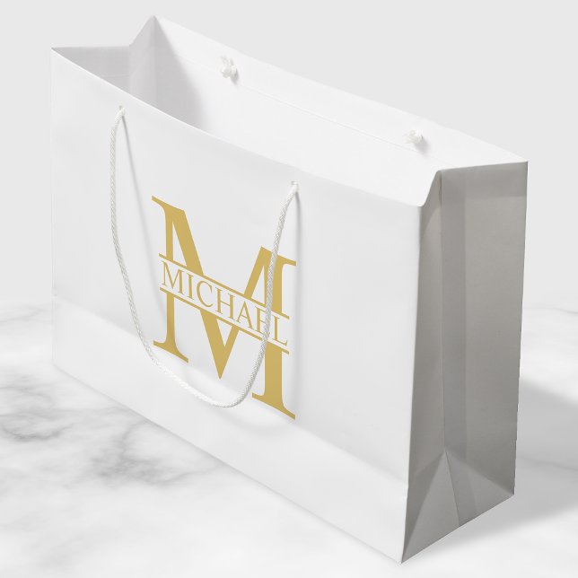 Vita och Guld Personlig Monogram och Namn (Skapare uppladdad)