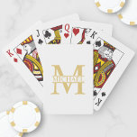 Vita och Guld Personlig Monogram och Namn Casinokort<br><div class="desc">Personlig Monogram- och Namn-presenter med guld personlig monogram i klassiskt serif font stil med box av namn i mitten av monogram på vit bakgrund. Perfekt som fars dag-gåvor till pappa, gåvor till farfar, make, brudgumm, bäste man, marskalkar och annat. Observera: Folidinformationen simuleras i teckningen. Ingen faktisk folie kommer att användas...</div>