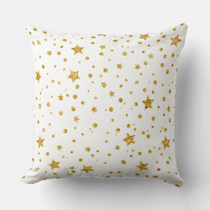 Vita och Guld Starry Natt Kudde