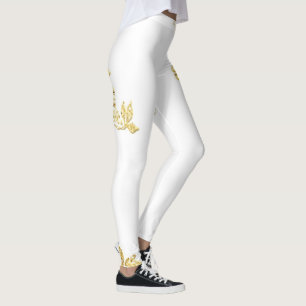 Vita och Guld Zazzle_Growshop Leggings