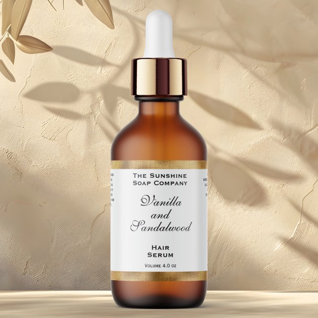 Vita och guldfärgade kosmetika dropper Flaska-etik Fraktsedel (Skapare uppladdad)