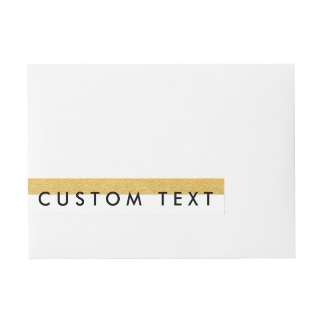 Vita och guldfetter, Rand runt Inbjudan-etiketter Etikettband (Framsidan)