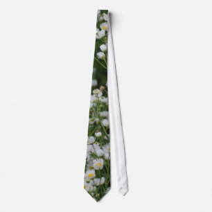 Vita och Gult Mini Daisy Aster-blommor Slips