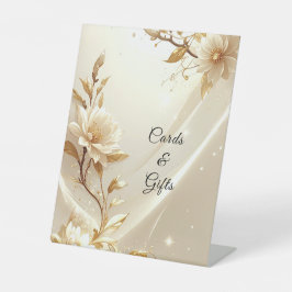 Vita och gyllene blommor Bordsskyltar