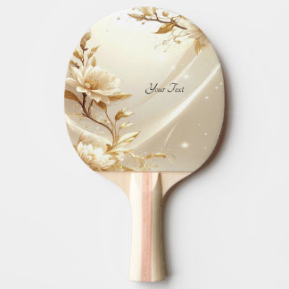 Vita och gyllene blommor Pingisracket