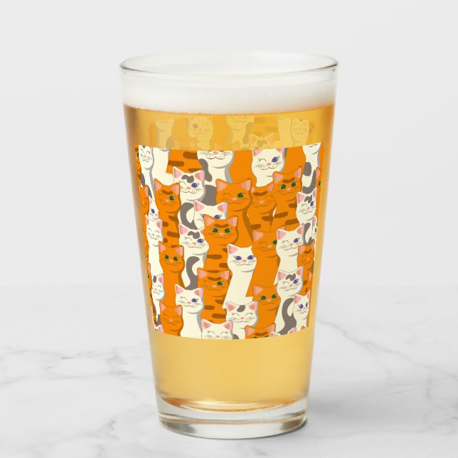 Vita och ingerkatter mönster grönt ögon blue ögon glaskopp (Framsida fylld)