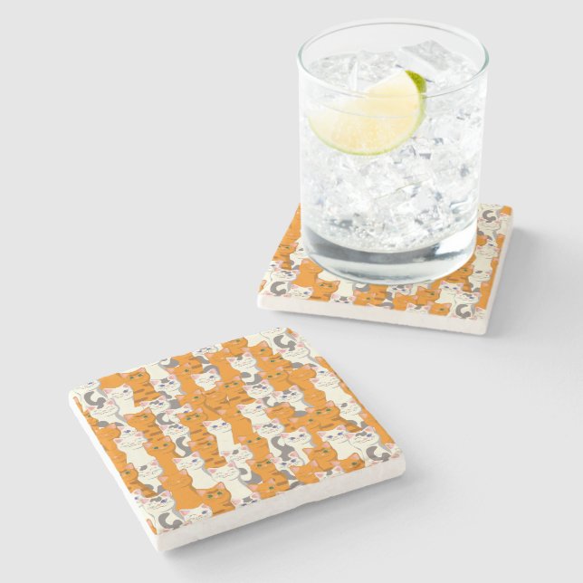 Vita och ingerkatter mönster grönt ögon blue ögon stenunderlägg (Sidan)