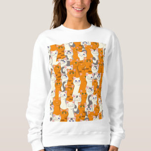 Vita och ingerkatter mönster grönt ögon blue ögon t shirt
