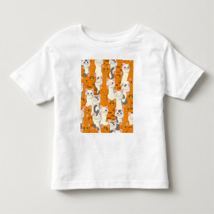 Vita och ingerkatter mönster grönt ögon blue ögon t shirt