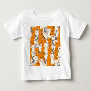 Vita och ingerkatter mönster grönt ögon blue ögon t shirt