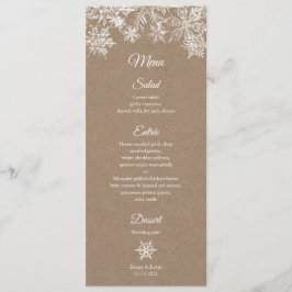 Vita och Kraft Snöflingor Elegant Vinterjul Meny