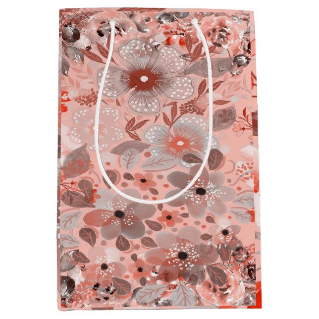 Vita och Lila blommor vid rosa Mönster (Framsidan)