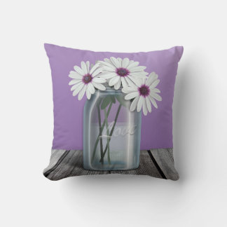 Vita och Lila Daisy Lila Mason Burk Pillow Kudde