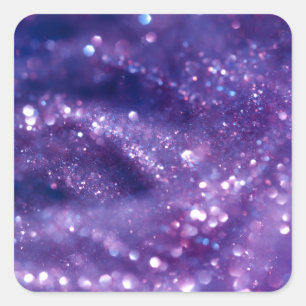 Vita och LILA GLITTER BOTEK SPACE FANTASY SCIENC Fyrkantigt Klistermärke