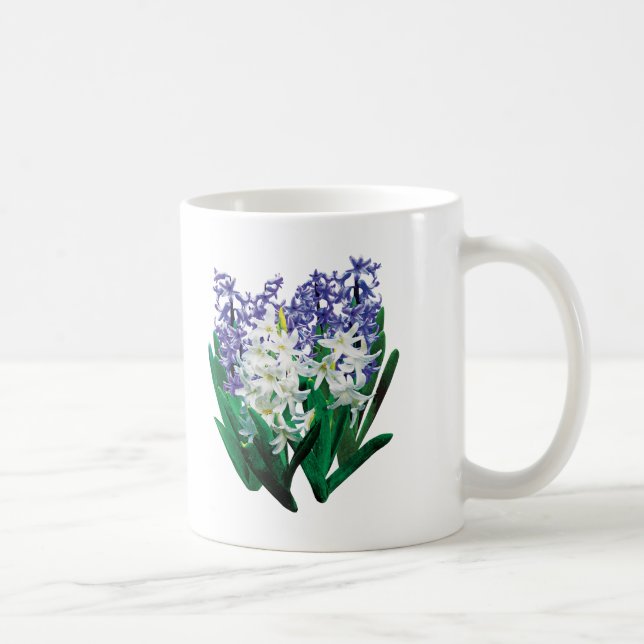Vita och lila hyacinter kaffemugg (Höger)