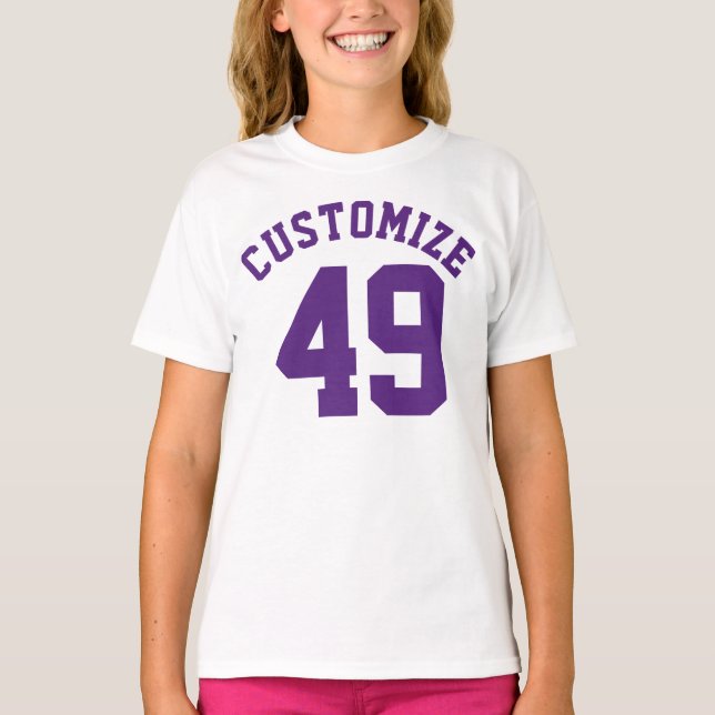 Vita och Lila Kids | Idrottsdesign T-shirt (Framsida)