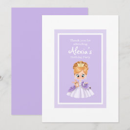 Vita och lila lilla prinsessa inbjudningar
