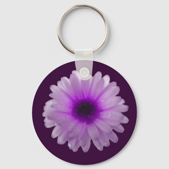 Vita och Lila Marigold Keychain Nyckelring (Framsida)