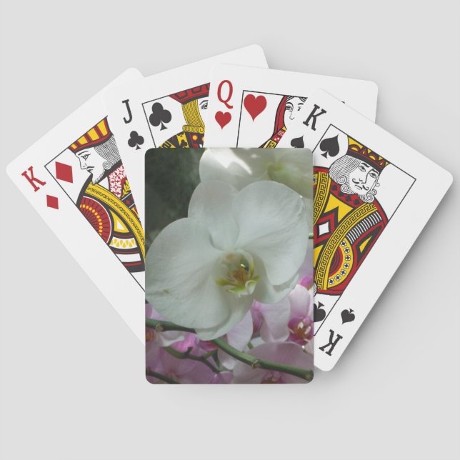 Vita och Lila Orchids Casinokort (Baksidan)