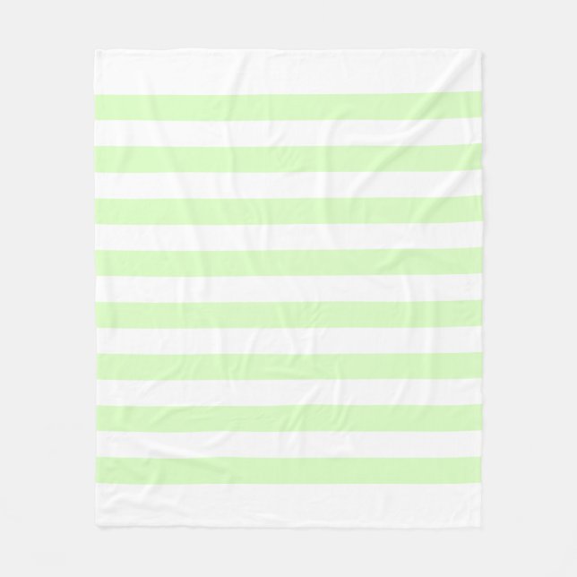 Vita och limegröna pastellinjer mönster fleecefilt (Framsidan)