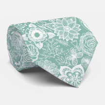 Vita och Ljust grönt blommor mönster