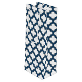 Vita och marinblå trellis, Lattice, Quatrefoil