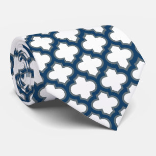 Vita och marinblå trellis, Lattice, Quatrefoil Slips