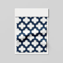 Vita och marinblå trellis, Lattice, Quatrefoil