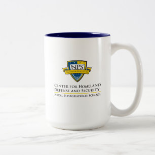 Vita och marinblå två tonfiskar 15 oz Mugg - Färg