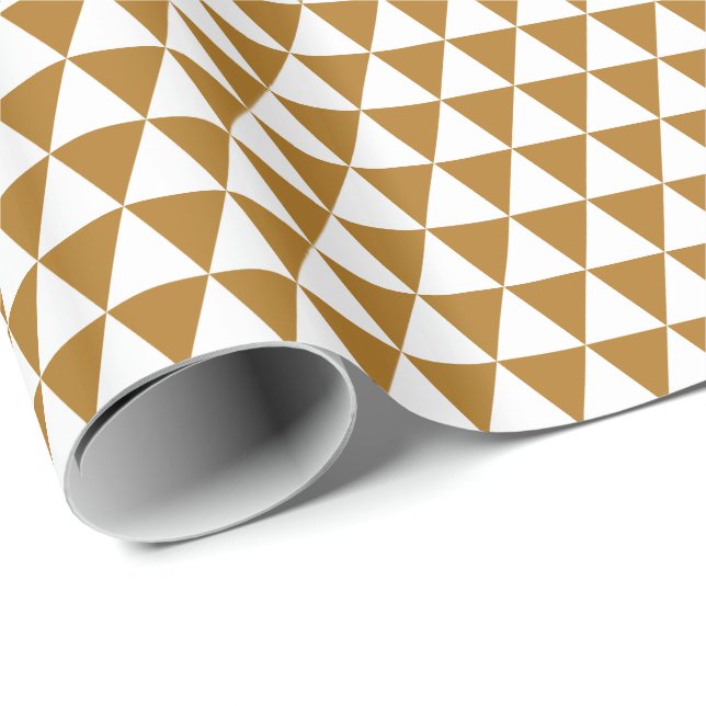 Vita och matta guld trianglar presentpapper (Rullad Hörn)