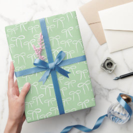 Vita och mintgröna enkla slingor Mönster Presentpapper