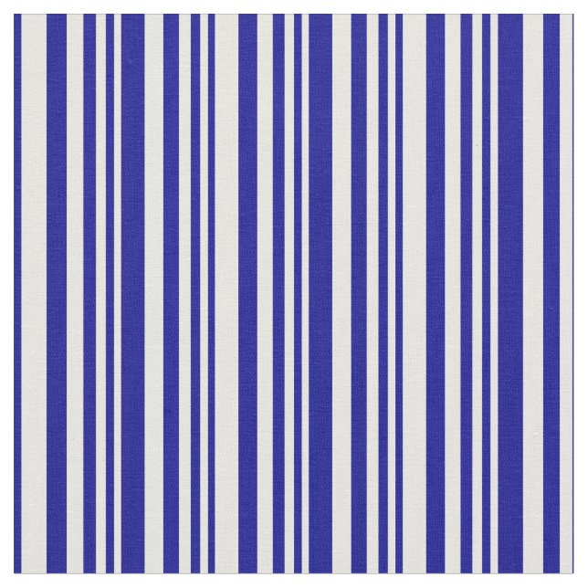 Vita och Mörk blått Färgaden Linjer/Rand Mönster Tyg (Närbild)