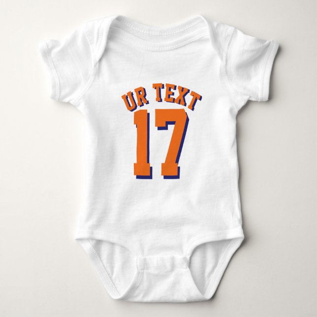Vita och Orange Baby | Sports Jersey Design T-shirt (Framsida)
