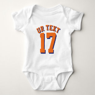 Vita och Orange Baby Sports Jersey Design Tröja