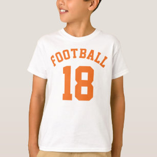 Vita och Orange barn   Idrottsedel Jersey Design T Shirt