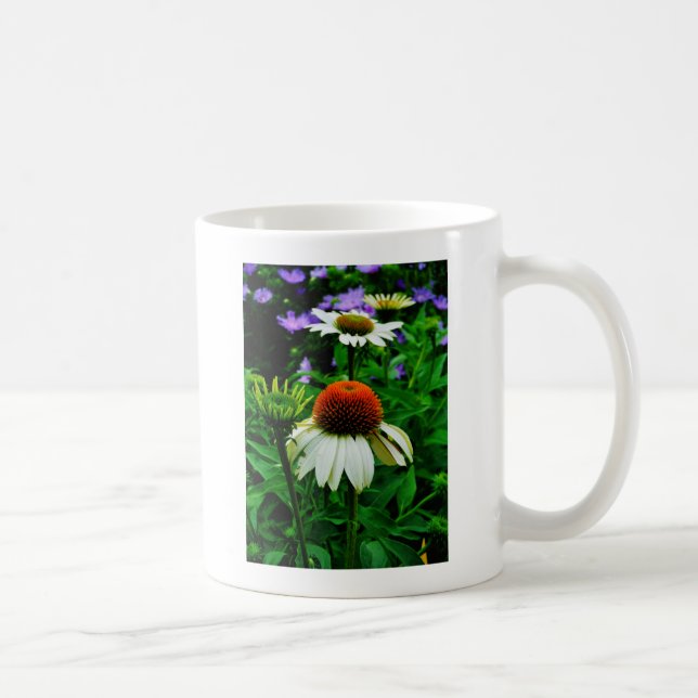 Vita och Orange ConeFlowers Kaffemugg (Höger)