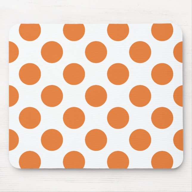 Vita och orange prickar musmatta (Framsidan)