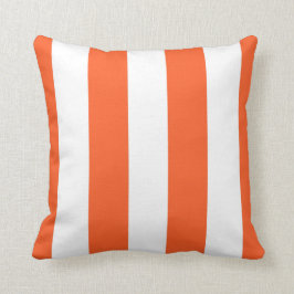 Vita och orange randiga dekorativa  kudde