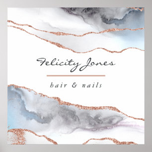 Vita och Ro Guld Agate Business Poster