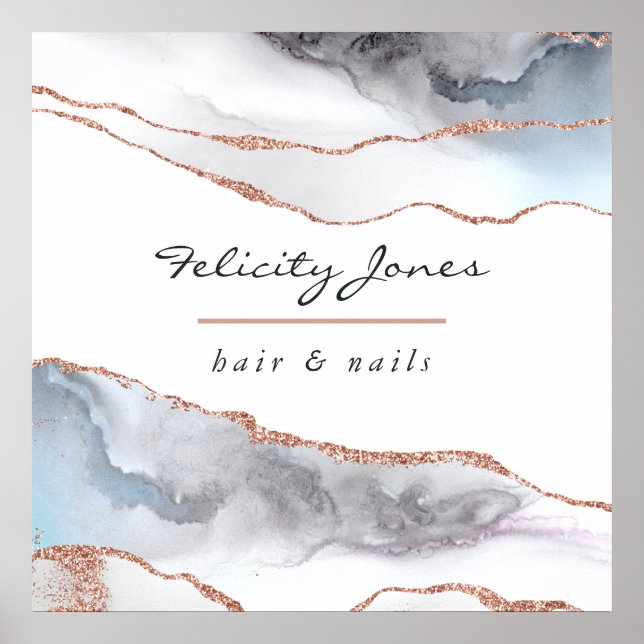 Vita och Ro Guld Agate Business Poster (Framsidan)