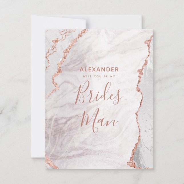 Vita och Ro Guld Agate kommer du att bli min Bride Inbjudningar (Framsida)