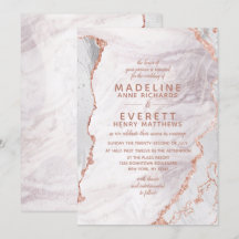 Vita och Ro Guld Agate Marble Foil Trendig Bröllop