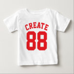 Vita och Röda Baby | Sports Jersey Design T-shirt<br><div class="desc">Vita och Röda Baby | Sports Jersey Design ・ Baby Raglan Tee</div>