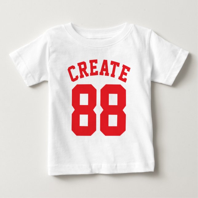 Vita och Röda Baby | Sports Jersey Design T-shirt (Framsida)