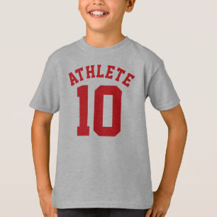 Vita och röda barn Idrottsdesign Tee Shirt