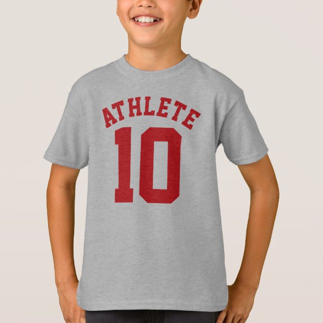 Vita och röda barn | Idrottsdesign Tee Shirt (Framsida)