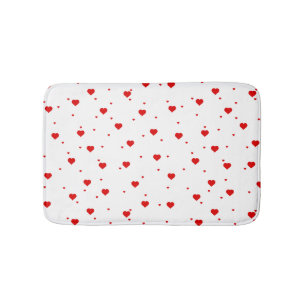 Vita och röda Hearts Modern Mönster Badrumsmatta