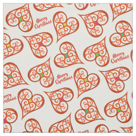 Vita och röda hjärtan elegant virrls boho chic tyg