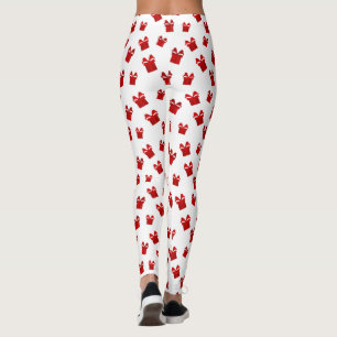 Vita och röda julklappar - Boxes Mönster Long Leggings