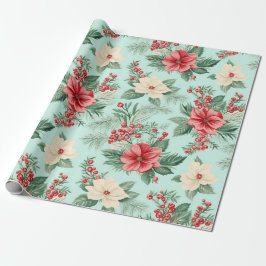 Vita och röda jultomtfärger Blå Presentpapper